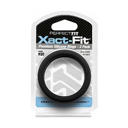 XACT-FIT PACK DE 2 ANILLOS DE SILICONA 19CM - NEGRO