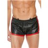 SHORTS CUERO VERSÁTIL - NEGRO/ROJO