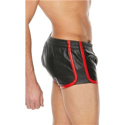 SHORTS CUERO VERSÁTIL - NEGRO/ROJO