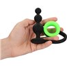 OUCH! - ANILLO PARA EL PENE CON PLUG ANAL - GLOW IN THE DARK