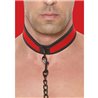 OUCH PUPPY PLAY - COLLAR DE NEOPRENO CON CADENA - ROJO