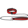 OUCH PUPPY PLAY - COLLAR DE NEOPRENO CON CADENA - ROJO