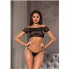 CONJUNTO TOP CON TANGA - NEGRO