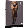 LE DÉSIR - GARTERBELT STOCKINGS WITH OPEN DESIGN - NEGRO - OSX