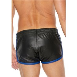 SHORTS DE CUERO VERSÁTIL - NEGRO/AZUL