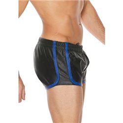 SHORTS DE CUERO VERSÁTIL - NEGRO/AZUL