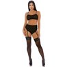 LUSTFUL LEOPARD CAMI LINGERIE SET NEGRO