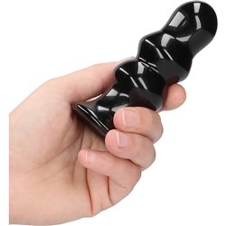 RIBBLY - GLASS VIBRATOR - WITH SUCTION CUP AND REMOTE - RECHARGEABLE - 10 VELOCIDADES - NEGRO