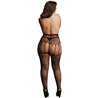 LE DESIR CROTCHLESS CUT-OUT PANTYHOSE - BLACK - OSX