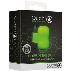 OUCH! - MASTURBADOR CON VIBRADOR FLUORESCENTE - GLOW IN THE DARK