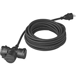 extension cable Schuko 3-gang 20 meters 3x1.5mm² black