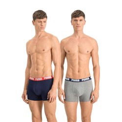 Basic Boxers Shorts Men (Pack of 2) Gray/Blue size S