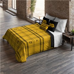 FUNDA NÓRDICA CON BOTONES 100% ALGODÓN MODELO HUFFLEPUFF CUADRO PARA CAMA DE 120 (200X200 CM.)