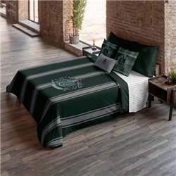 FUNDA NÓRDICA CON BOTONES 100% ALGODÓN MODELO SLYTHERIN RAYAS PARA CAMA DE 150/160 (240X220 CM)