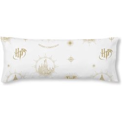 FUNDA DE ALMOHADA 100% ALGODÓN MODELO HOGWARTS GOLD CHRISTMAS DE 105 CM.