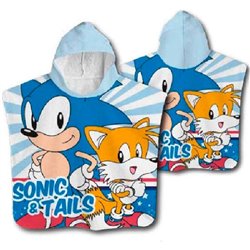 PONCHO TOALLA SONIC THE HEDGEHOG ALGODON