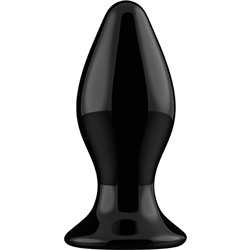 STRETCHY - GLASS VIBRATOR - WITH SUCTION CUP AND REMOTE - RECHARGEABLE - 10 VELOCIDADES - NEGRO