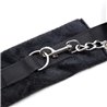 Handcuffs with Velcro with Long Fur Black