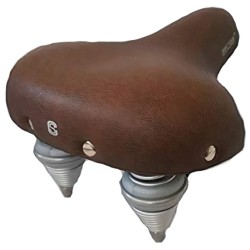 Retro Bike Saddle Gel/Steel Brown - Teknashop Ltd