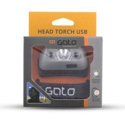 head/helmet light USB gray one-size - Teknashop Ltd