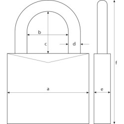 Padlock 65/25 hardened steel gold - Teknashop Ltd