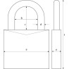 Padlock 65/25 hardened steel gold - Teknashop Ltd