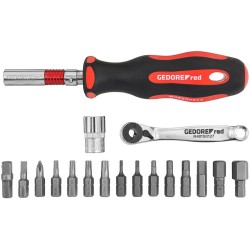 Bicycle workshop tool set Black/red 25-piece - Teknashop Ltd