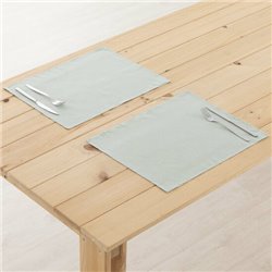 PACK 2 UNIDADES MANTEL INDIVIDUAL HIDROFUGADO ANTIMANCHAS LINO 100% AQUA