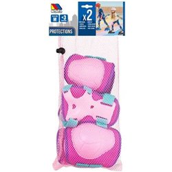 SET DE PROTECCIONES ROSA 6 PIEZAS TALLA M.