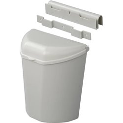 waste bin with lid 6 liters 29,5 cm light gray