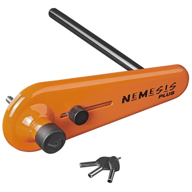 Nemesis Plus wheel clamp SCM for motorhome orange