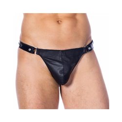 Leather G-string Adjustable Black