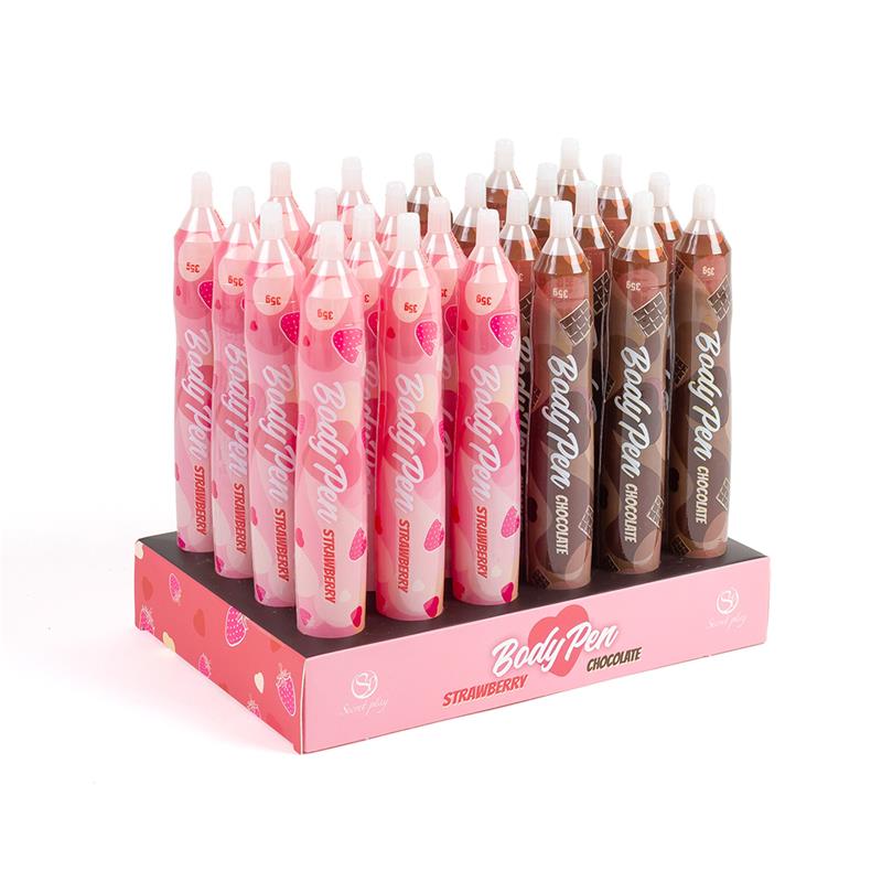 Body Pen Display with 24 units - 12 Strawberry + 12 Chocolate