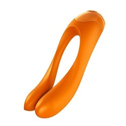 SATISFYER CANDY CANE FINGER VIBRADOR ORANGE TESTER 1UN;MUJER