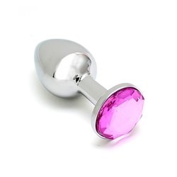 Metal Butt Plug Sofia Pink Jewel