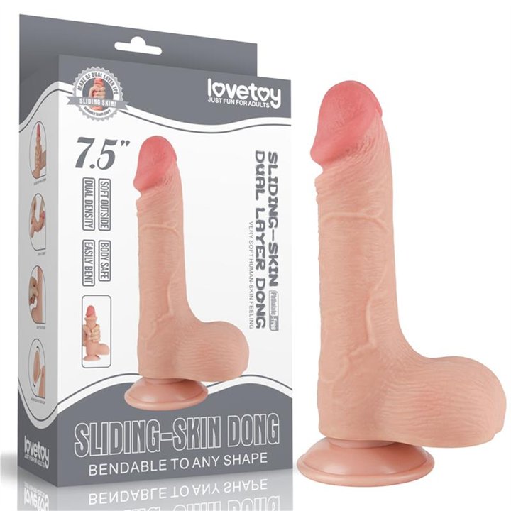 Sliding Skin Dual Layer Dildo 7.5 - LO-LV317204 - Teknashop Ltd