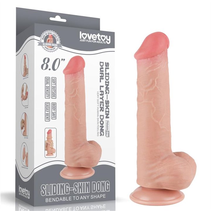 Sliding Skin Dual Layer Dildo 8 - LO-LV317207 - Teknashop Ltd