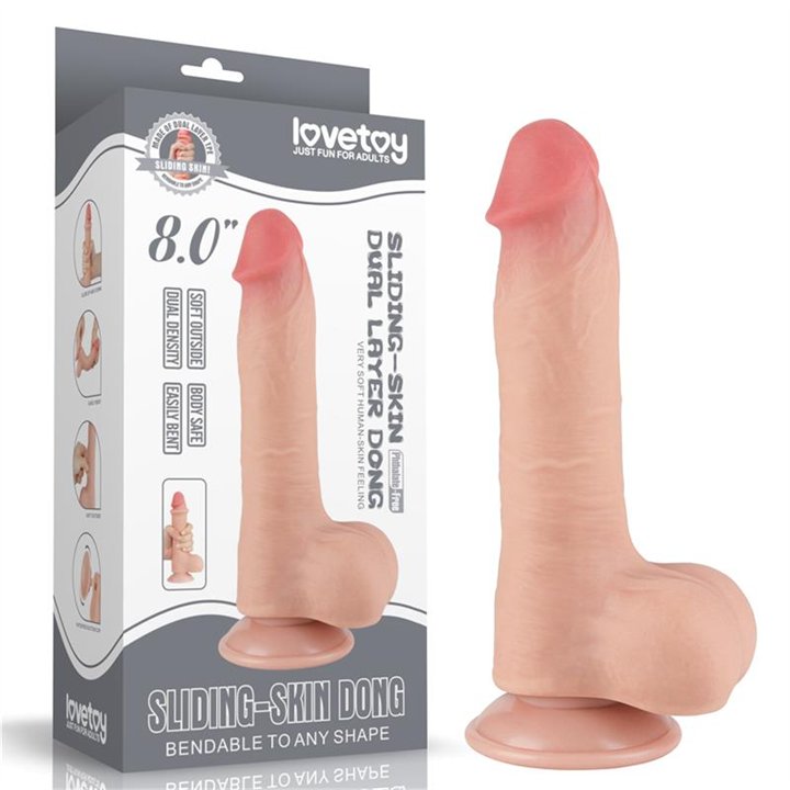 Sliding Skin Dual Layer Dildo 8 - LO-LV317205 - Teknashop Ltd