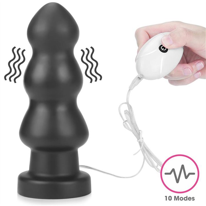 Vibrating Butt Plug King Sized 7.8 Black - LO-LV120117 - Teknashop Ltd