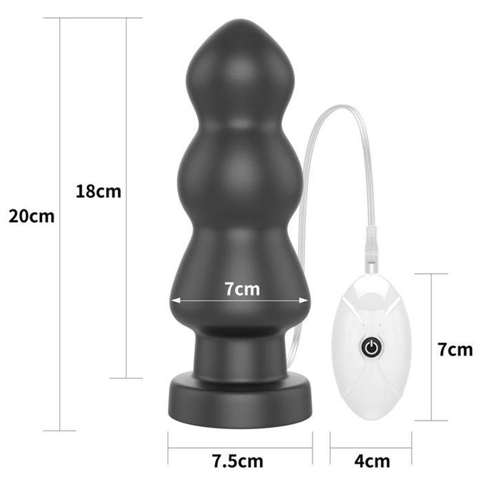 Vibrating Butt Plug King Sized 7.8 Black - LO-LV120117 - Teknashop Ltd