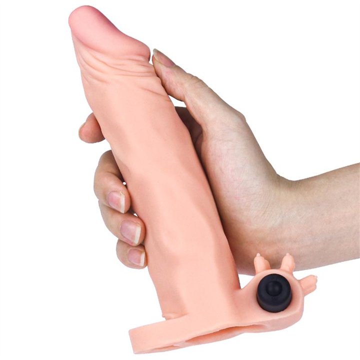 Penis Sleeve with Vibration Add 2 Pleasure X-Tender Flesh - LO-LV1063-F - Teknashop Ltd