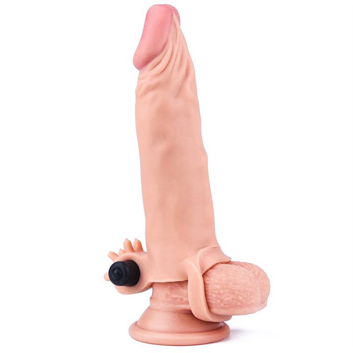 Penis Sleeve with Vibration Add 2 Pleasure X-Tender Flesh - LO-LV1063-F - Teknashop Ltd