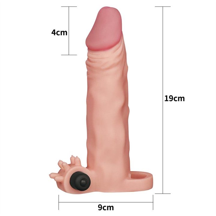 Penis Sleeve with Vibration Add 2 Pleasure X-Tender Flesh - LO-LV1063-F - Teknashop Ltd