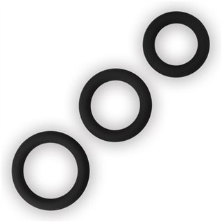 Pack of 3 Penis Ring Power Plus Black - LO-LV443001 - Teknashop Ltd