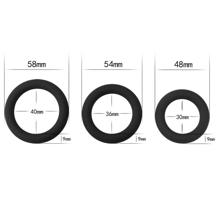 Pack of 3 Penis Ring Power Plus Black - LO-LV443001 - Teknashop Ltd