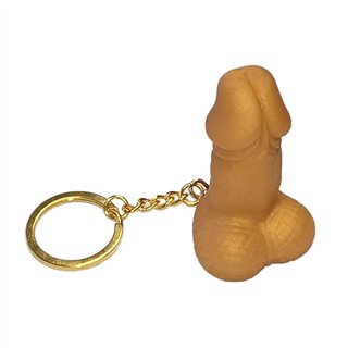 Hard rubber penis-shaped keychain Gold - 8412345053139 - Teknashop Ltd
