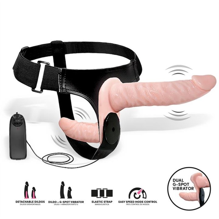 Batek Detachable unto G Double Strap-On Harness with Vibration Remote Control - LT-742 - Teknashop Ltd
