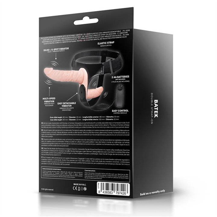 Batek Detachable unto G Double Strap-On Harness with Vibration Remote Control - LT-742 - Teknashop Ltd