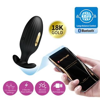 Jefferson Vibrating Anal Plug with Electroshock and APP - BI-040083HP - Teknashop Ltd