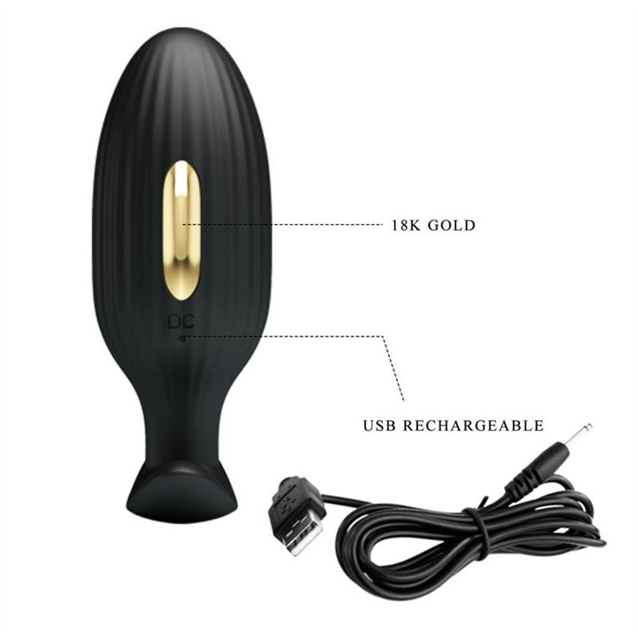 Jefferson Vibrating Anal Plug with Electroshock and APP - BI-040083HP - Teknashop Ltd